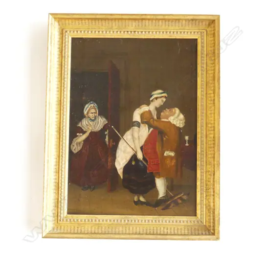 UNSIGNED 18thC OIL ON CANVAS 'AN ESSAY ON WOMAN'