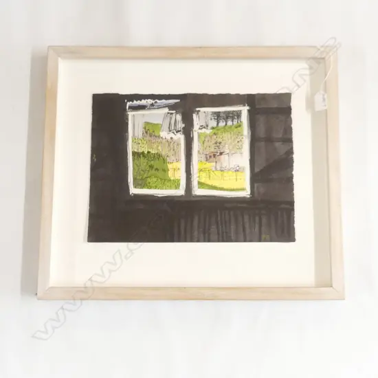 PERRY DAVIES W/C 'Out of Ongaonga' Initialled. Detailed verso 275 x 375mm in box frame