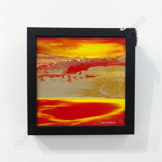 MAURICE BROOKS OIL 'SUNRISE' signed. Entitled verso 2004.190x190mm