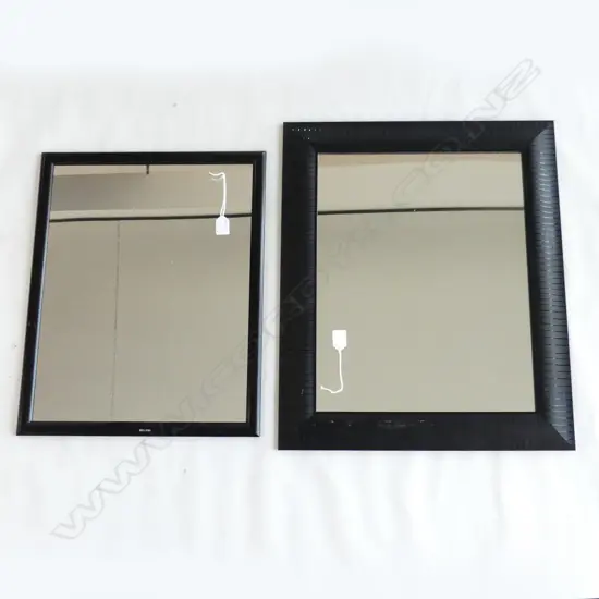 2 BLACK FRAMED MODERN MIRRORS 620x525mm