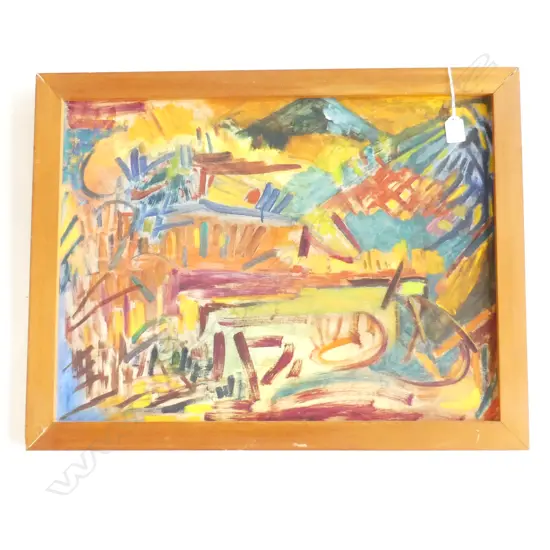 ABSTRACT OIL LANDSCAPE, ARTIST UNKNOWN 575 X 430MM