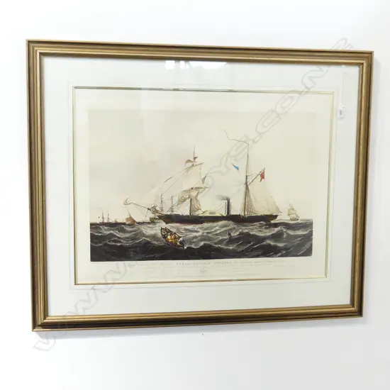 CHROMOLITHOGRAPH, HER MAJESTY'S STEAM FRIGATE CYCLOPS OFF SPITHEAD 510x685mm