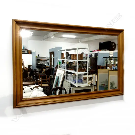 VERY LG WOODEN FRAMED WALL MIRROR 1410 X 900MM