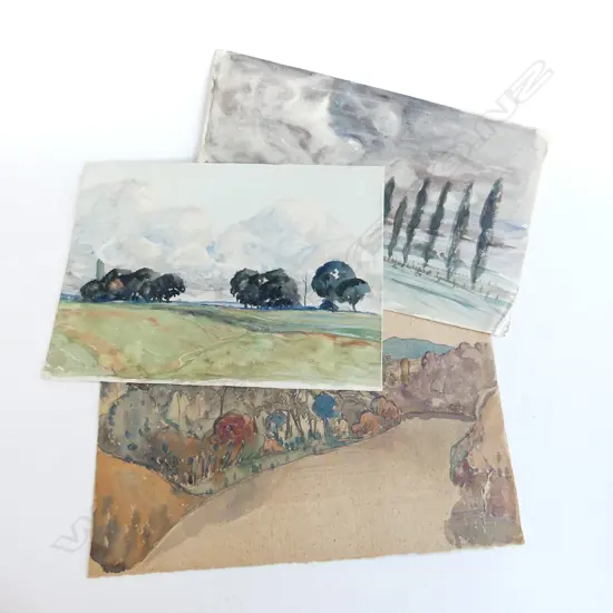 3 GEOFF FAIRBURN LANDSCAPE WATERCOLOURS 320x475mm largest. Unframed