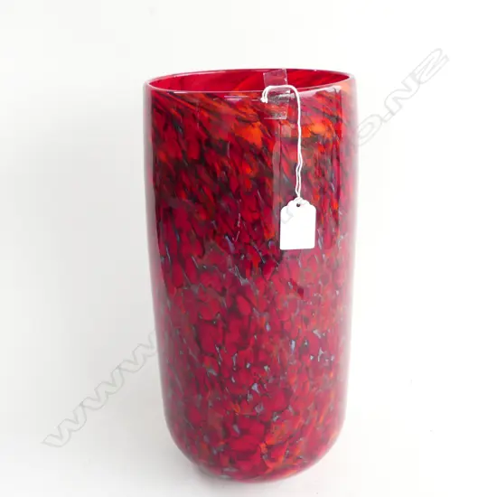 LARGE GARRY NASH ART GLASS VASE SIGNED AND DATED 14 H330 MM