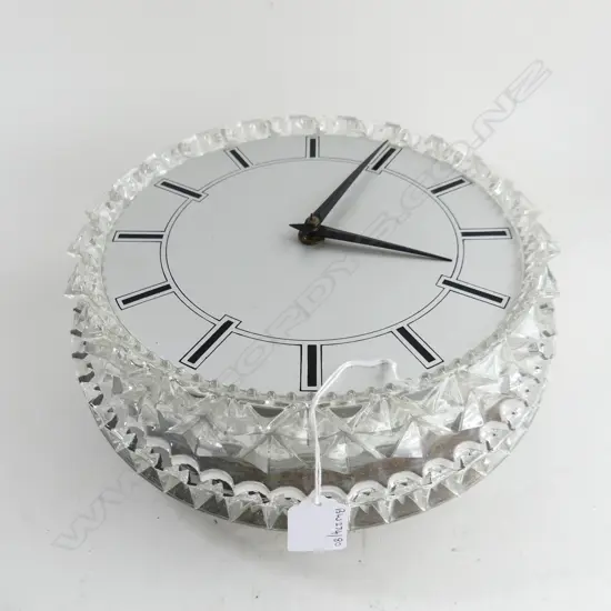 AUSTRIAN ARTA GLASS FRAMED RETRO CLOCK LIGHT W260MM