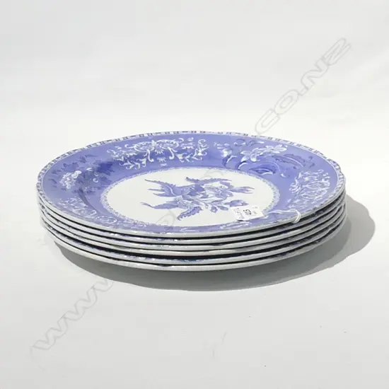 6 ANTIQUE COPELAND SPODE BLUE 'CAMILLA' DINNER PLATES - GOOD CONDITION 265mm dia