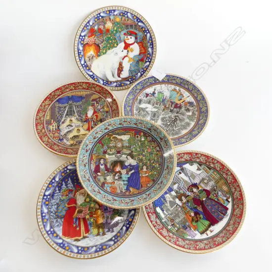 6 ASST ROYAL WORCESTER CHRISTMAS TALES PLATES D 200 MM