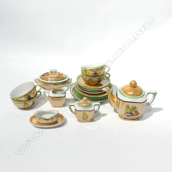 14 PCE CHILDS LUSTRE TEA SET C.1928; 4 TRIOS ETC