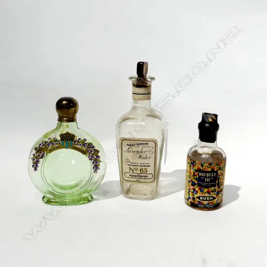 3 VINTAGE PERFUME BOTTLES - 4711, LAVENDER WATER #65 & BOUQUET 111 CONCENTRATE PERFUME