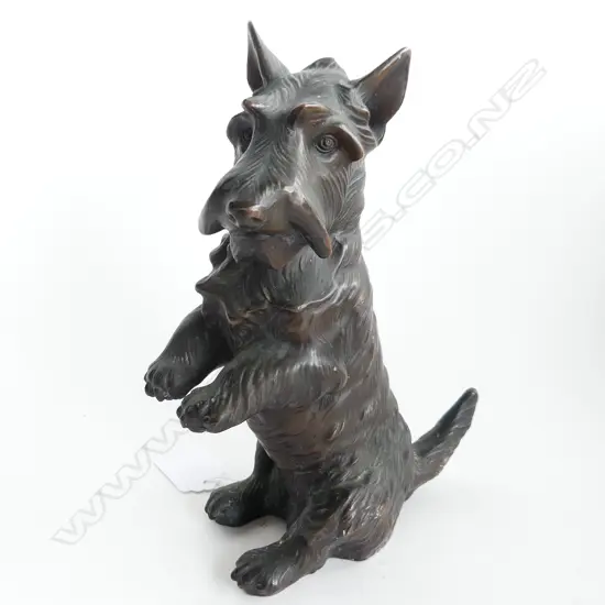 VINTAGE BRONZE SCOTTIE TERRIER DOG H.205mm