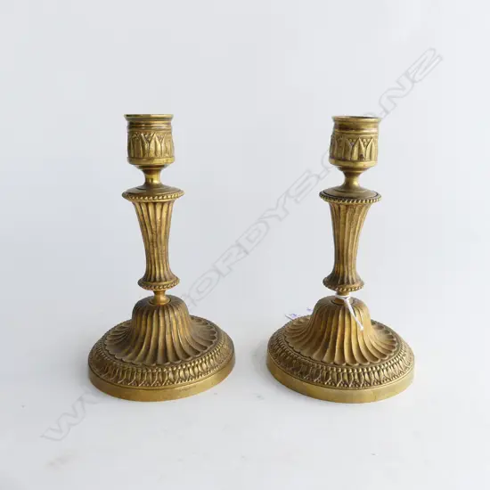 PR ANTIQUE GOLD METAL CANDLESTICKS H.160mm