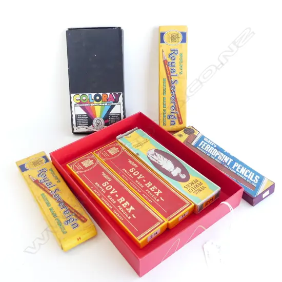 7 BOXES OF VINTAGE BOXED PENCILS L180 MM