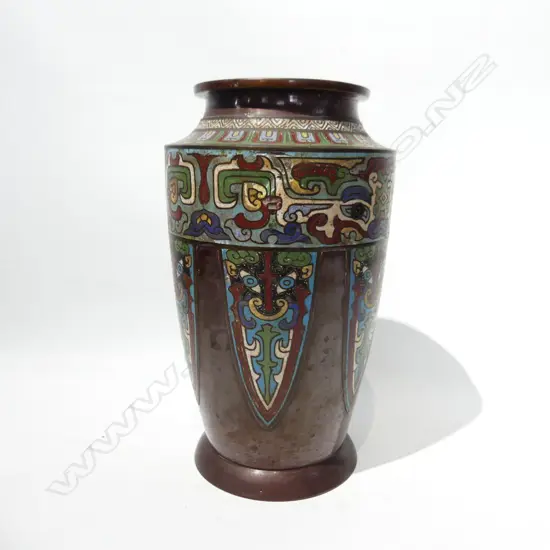  JAPANESE BRONZE CLOISONNE VASE H300MM