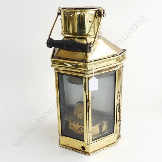 ANTIQUE BRASS KEROSENE SHIPS MAST LIGHT H400