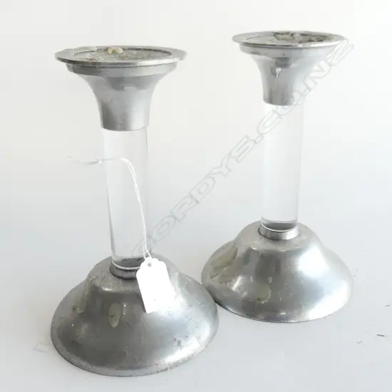 PR GLASS  & ALUMINIUM CANDLE HOLDERS H. 200MM