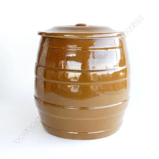 TALL STONEWARE LIDDED CROCK H320MM