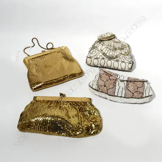 4 HANDBAGS; 2 GOLD OROTON, 2 BEADED