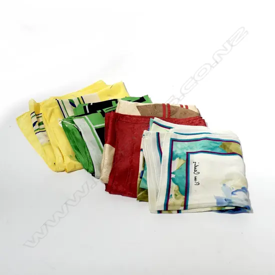 4 VINTAGE SILK SCARVES; PIERRE CARDEN, OROTON ETC