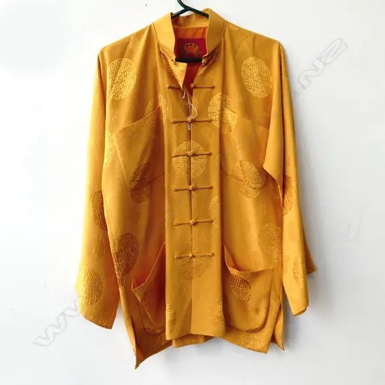 GOLD CHINESE SILK JACKET COMMEMORATING TAKE OVER HONG KONG 1997