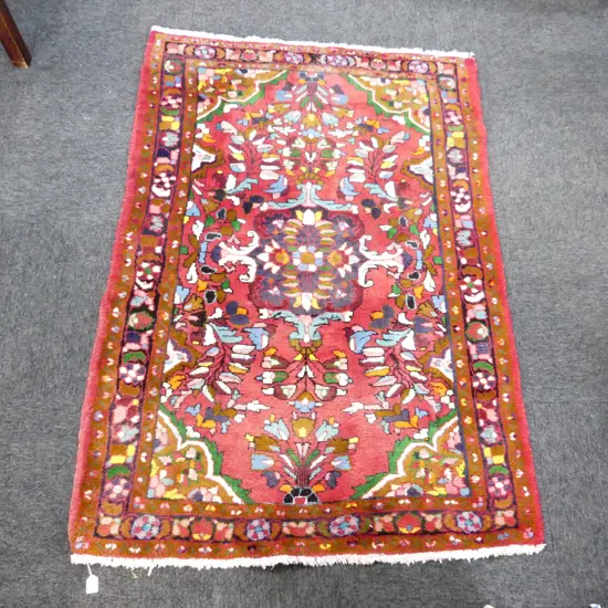 LG HAND KNOTTED RED WOOL PILE RUG 1600x1120mm