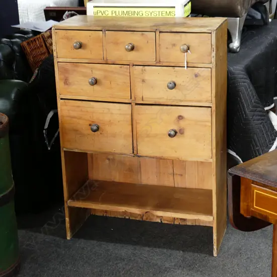 19THC COUNTRY PINE KITCHEN SPICE CABINET 7 DRAWERS H.1015mm  W.700mm