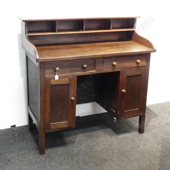 KAURI DARK STAINED DESK WITH UPSTAND L 1000 MM