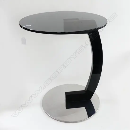 ART DECO STYLE GLASS & CROME COFFEE TABLE H550 W450MM