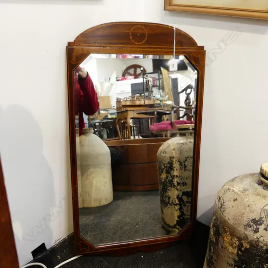 VINTAGE DECO WOODEN FRAMED BEVELLED MIRROR 430 X 765MM