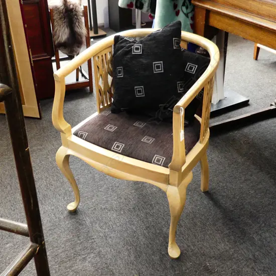 CLUB CHAIR; BLACK UPHOLSTERY