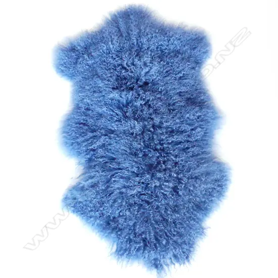 TIBETAN LAMB HIDE, PETROL BLUE, STANDARD SIZE,  L. 1100MM
