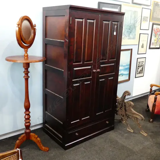 QUALITY JAPANESE HOKKAIDO MINGEI CHERRY WOOD WARDROBE H.1780mm W.940mm drawer to base