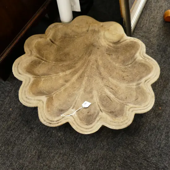 CONCRETE SHELL BIRD BATH 540x490mm