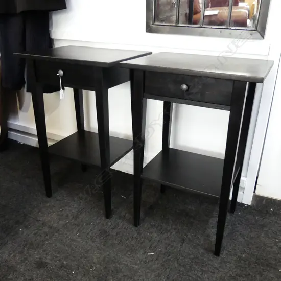 PR EBONISED BEDSIDE TABLES 460x350x700mm