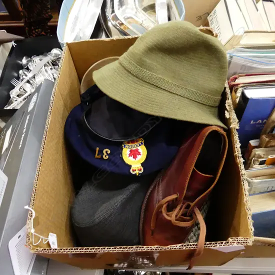 BOX OLD HAT + PR MENS TAN LEATHER ANKLE BOOTS 