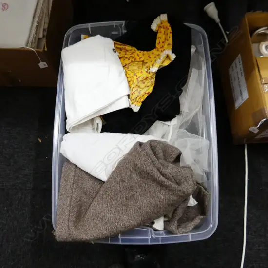 CRATE ASST VINTAGE & ANTIQUE CLOTHING, LACE, ETC...