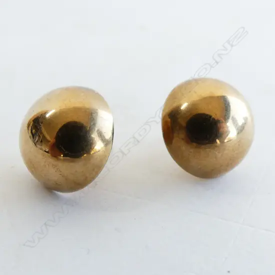 PR LGE 9CT GOLD DOMED EARRINGS Dia.20mm 5gms.