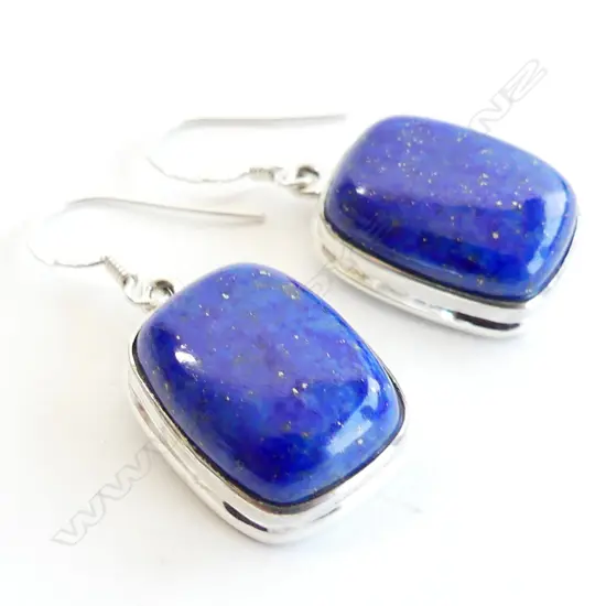 PR LAPIS LAZULI & 925 SILVER DROP EARRINGS 