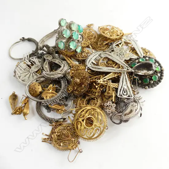 ASST. VINTAGE ETHNIC FILIGREE JEWELLERY ETC