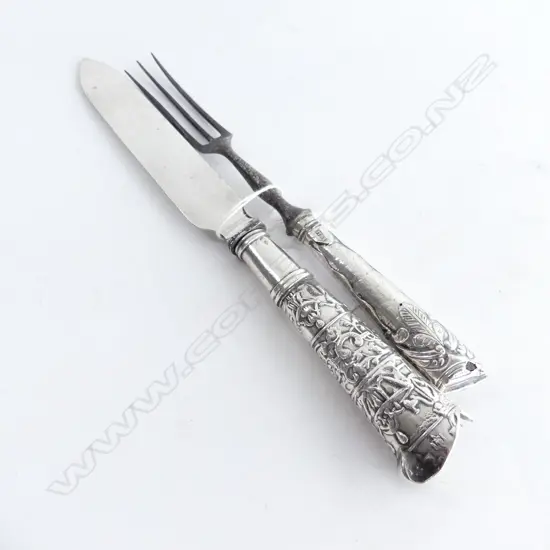 19THC S/S HANDLED KNIFE & FORK