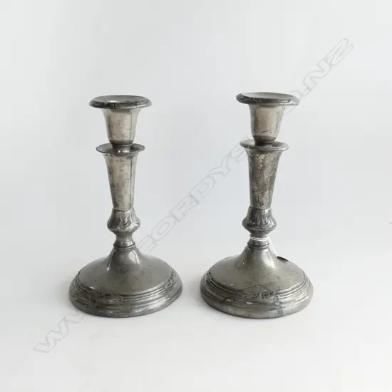 PR ANTIQUE SILVER METAL CANDLESTICKS H.200mm