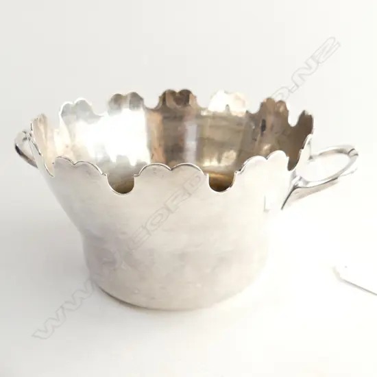 SILVER PLATE GLASS COOLER, BERNARD PLASAIT, PARIS MID 20thC 150mm dia