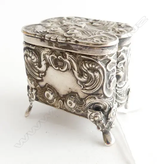 SMALL S/S LIDDED CHURIB JEWLERY BOX 37GMS H45MM