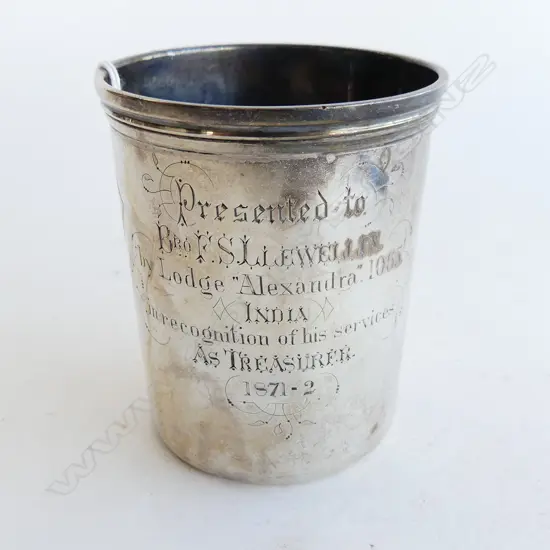STG SILVER CUP LONDON EGRAVED 1871-2 H.90mm 121 GRAMS...