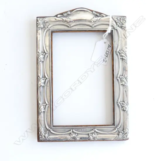 EDW SILVER EMBOSSED on oak PHOTO FRAME BIRMINGHAM 1907 no glass or back board 193 x 30mm