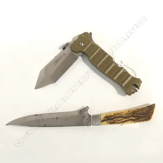 ANTLER HANDLE HUNTING KNIFE 248MM+ COLD STEEL IMMORTAL KNIFE 238MM