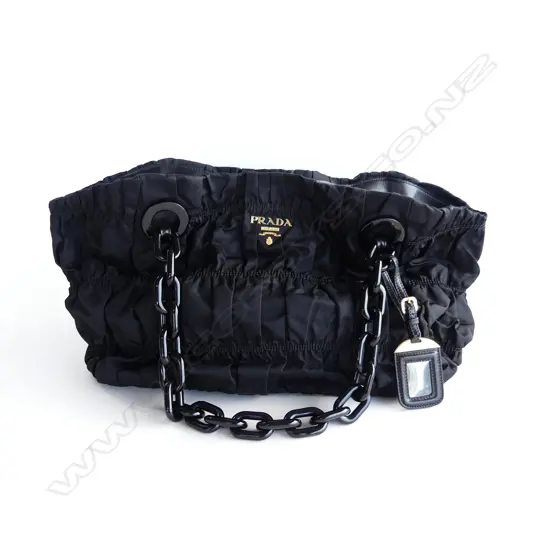 COPY? PRADA TESSUTO BLACK HANDBAG WITH DUST BAG