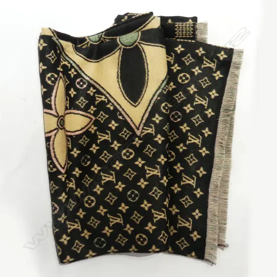 FAUX 'LOUIS VUITTON' CASHMERE / SILK SCARF 