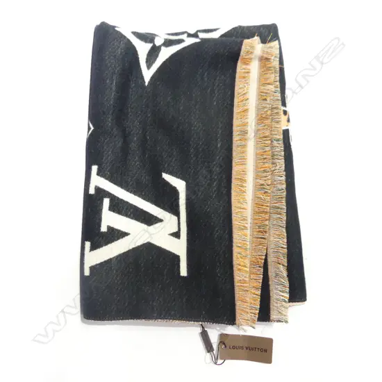FAUX 'LOUIS VUITTON' CASHMERE / SILK SCARF 