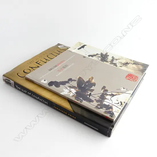 2 CHINESE ART REF BOOKS BRUSH SCENESH250 W250 & THE WAY OF CONFUCIUS L320 W240
